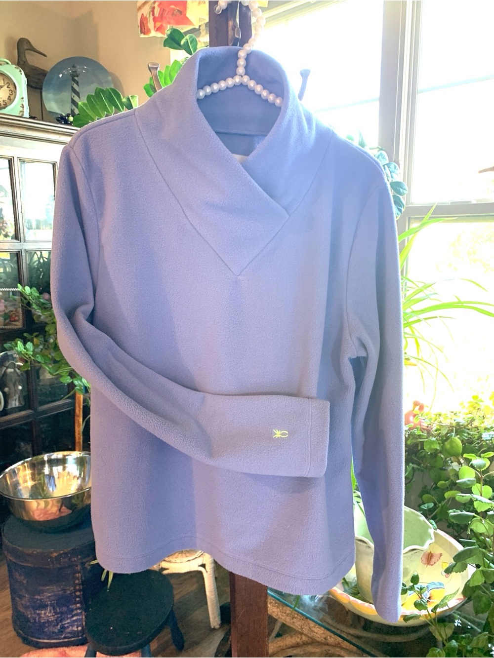 Dudley Stephen’s Vello Lavender Fleece Crossover Turtleneck Size XL